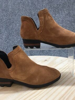 Sorel Women's Lolla Cutout Suede Ankle Boots in Brown